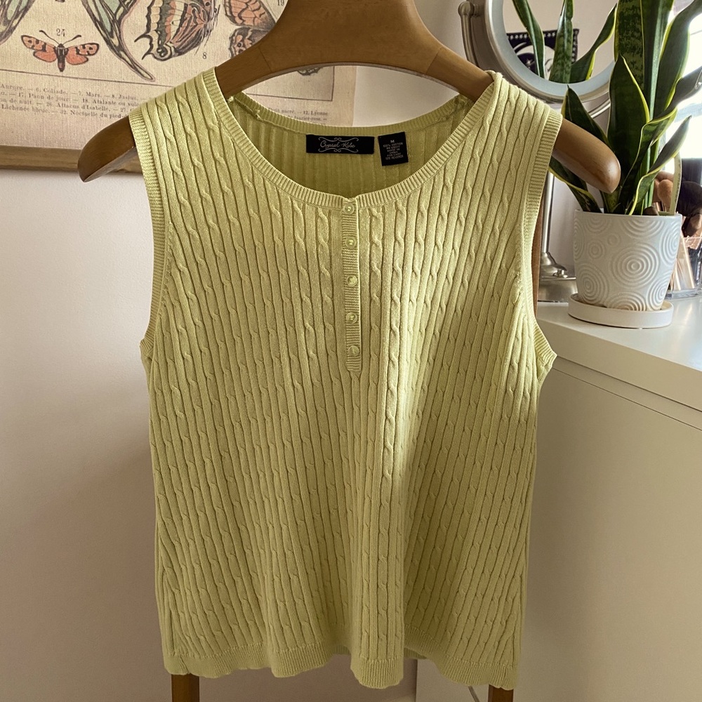 Sage Green Knit Sweater Vest